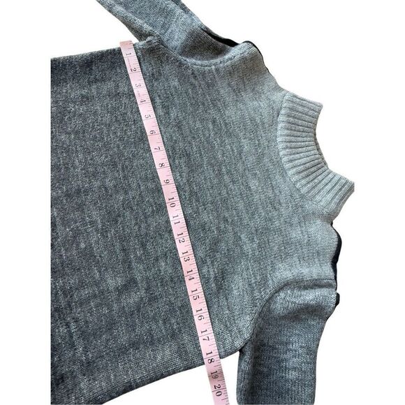 Athleta Sunset 100% Merino Wool Grey Ombre Mock Sweater Size S - Picture 6 of 8